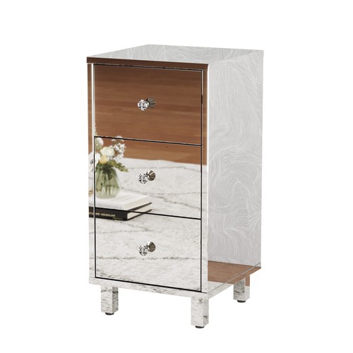 Mirrored bedside table - bedside,