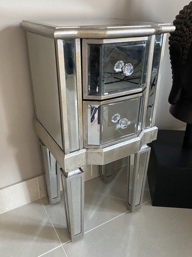 Mirrored bedside table - bedside,