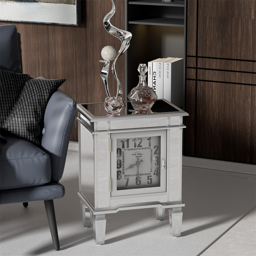 Silver shiny edged mirrored - silver,