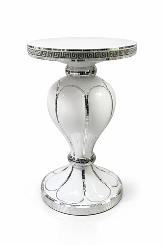 White venetian mirrored table - white,