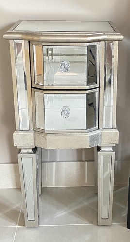 Mirrored bedside table - mirrored, 2