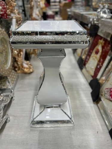 White venetian mirrored table - white,
