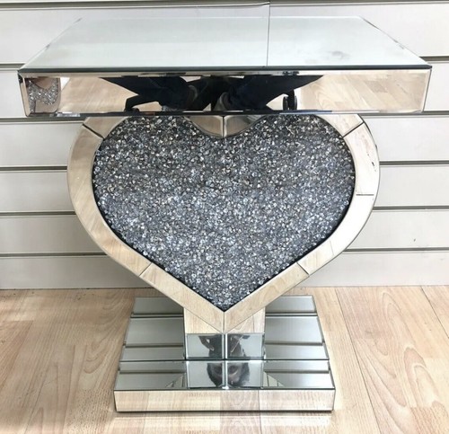 Mirrored crushed crystal heart - crushed,