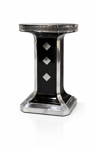 Black venetian mirrored - mirrored, table