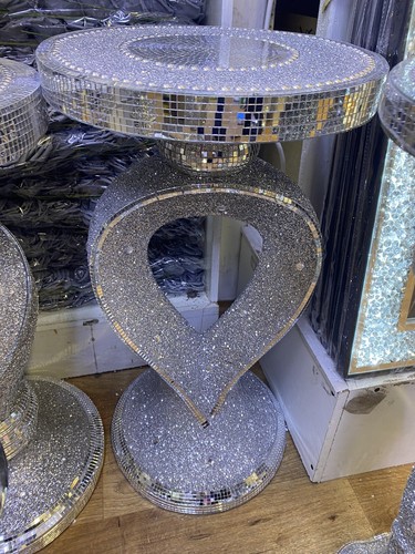 Silver venetian mirrored table - silver,