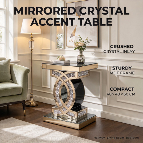 Mirrored crushed crystal - mirrored,