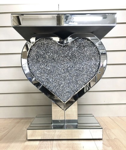 Mirrored crushed crystal heart - crushed,