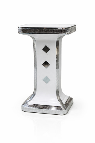White venetian mirrored table - white,